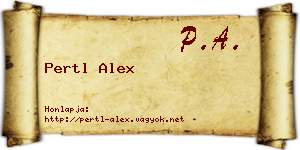 Pertl Alex névjegykártya